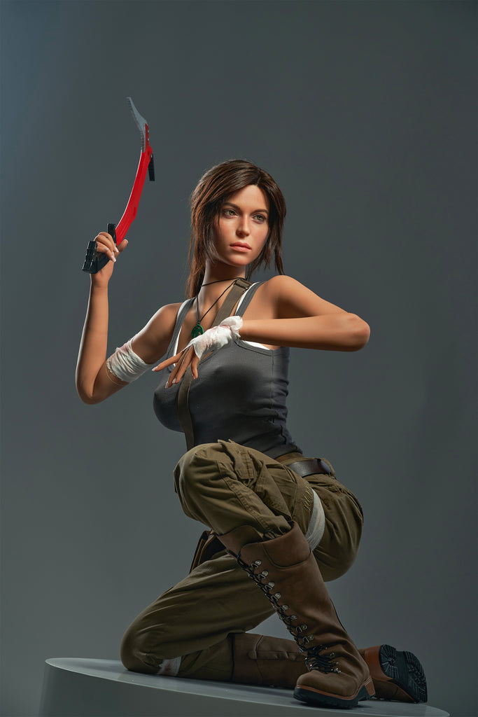 US In stock Lara Croft 166cm E Cup Silicone Doll with Low Impact Area Damage #05G167-14